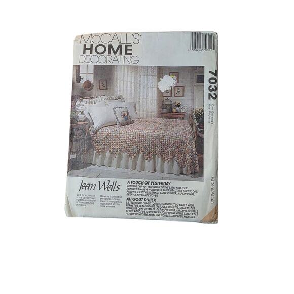 McCall's Home Decorating Yo Yo Quilt Pattern Bedspread Pillows Placemats - Picture 1 of 3